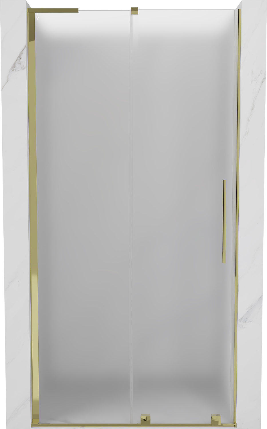 Mexen Velar L drzwi prysznicowe rozsuwane 120 cm, szron, złote - 871-120-003-31-50