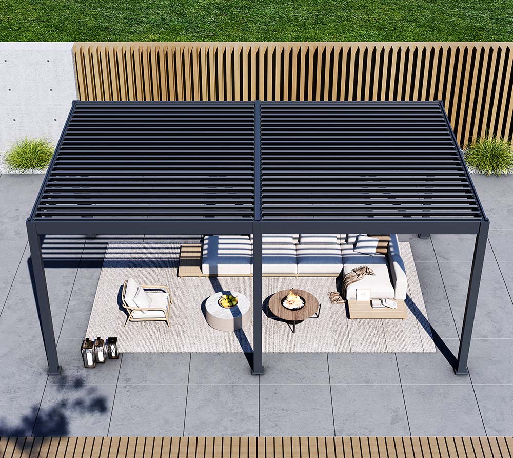 Paragon Outdoor Grand Tuscan 1220 | Pergola en aluminium avec toit à lames | 4x6 m - 4