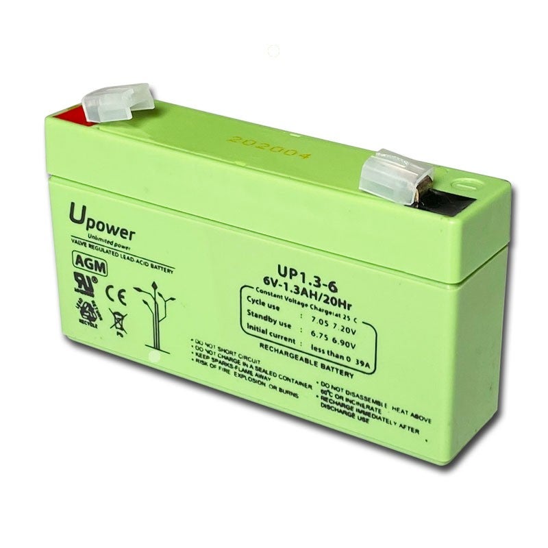 Batteria Sigillata AGM UPower UP1.3-6 (6V 1.3Ah). Fonte di Energia Ricaricabile per Elettronica, Illuminazione e Sistemi UPS di Backup - 3