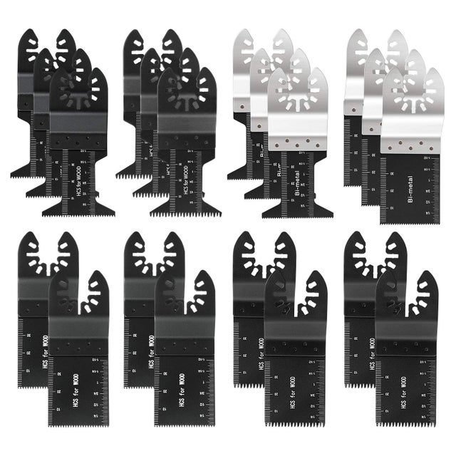 Zestaw 20 profesjonalnych ostrzy do pił oscylacyjnych do drewna/metalu Multitool ultra szybki montaż do Fein Multimaster Ryobi, Milwaukee, Bosch