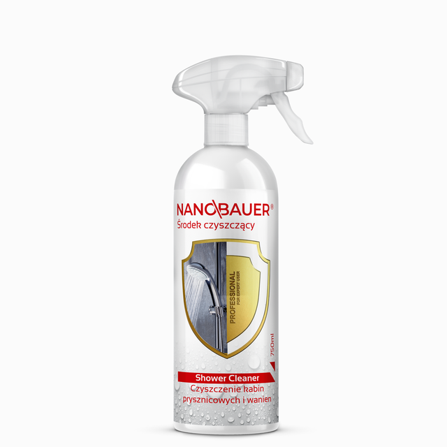 Silny Płyn odkamieniacz Shower Cleaner 750 ml Nanobauer Do kabin prysznicowych Antyosadowy Błyskawiczny efekt