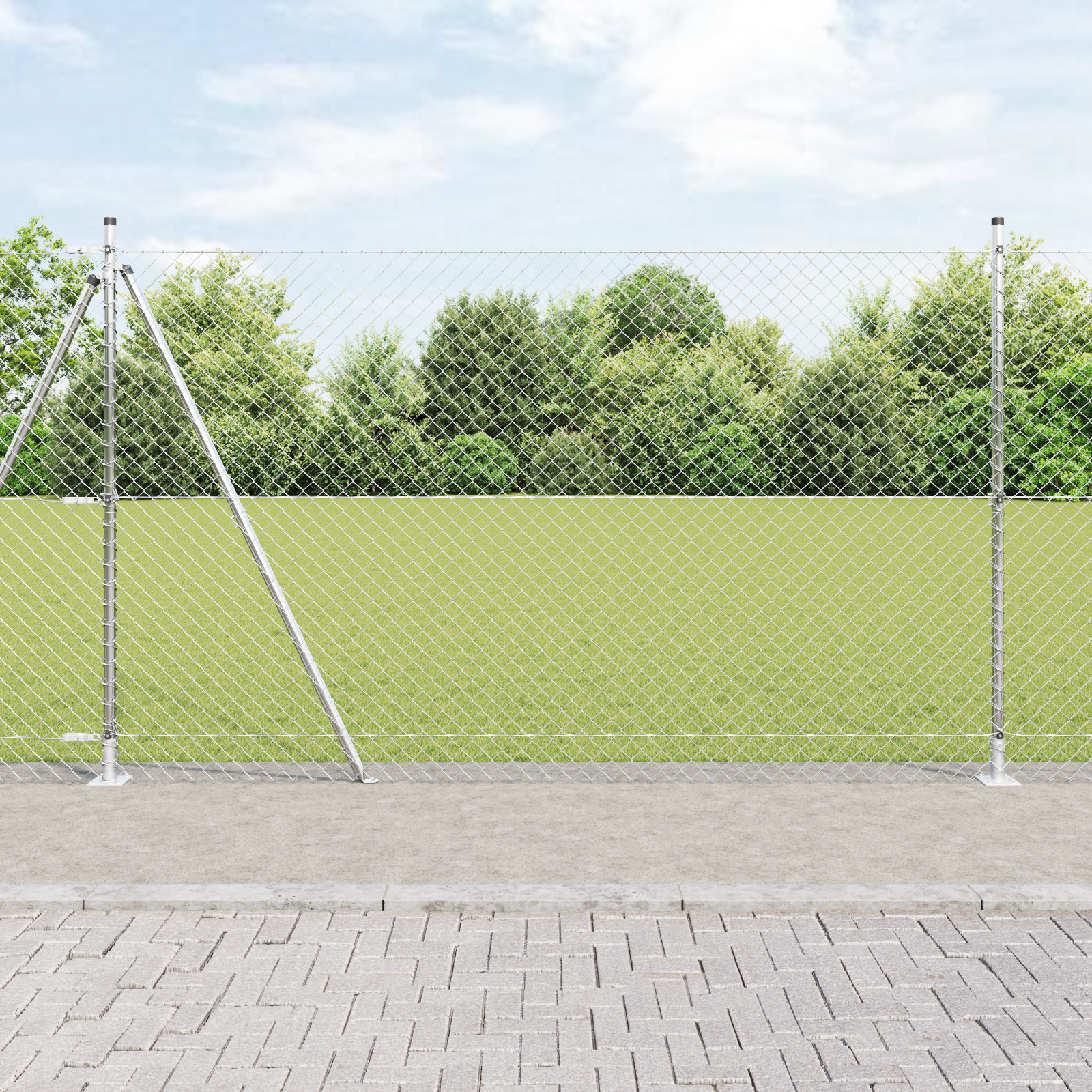 Słupek ogrodzeniowy. Srebrny 10 x 1,4 m (siatka 40 x 40 mm) vidaXL