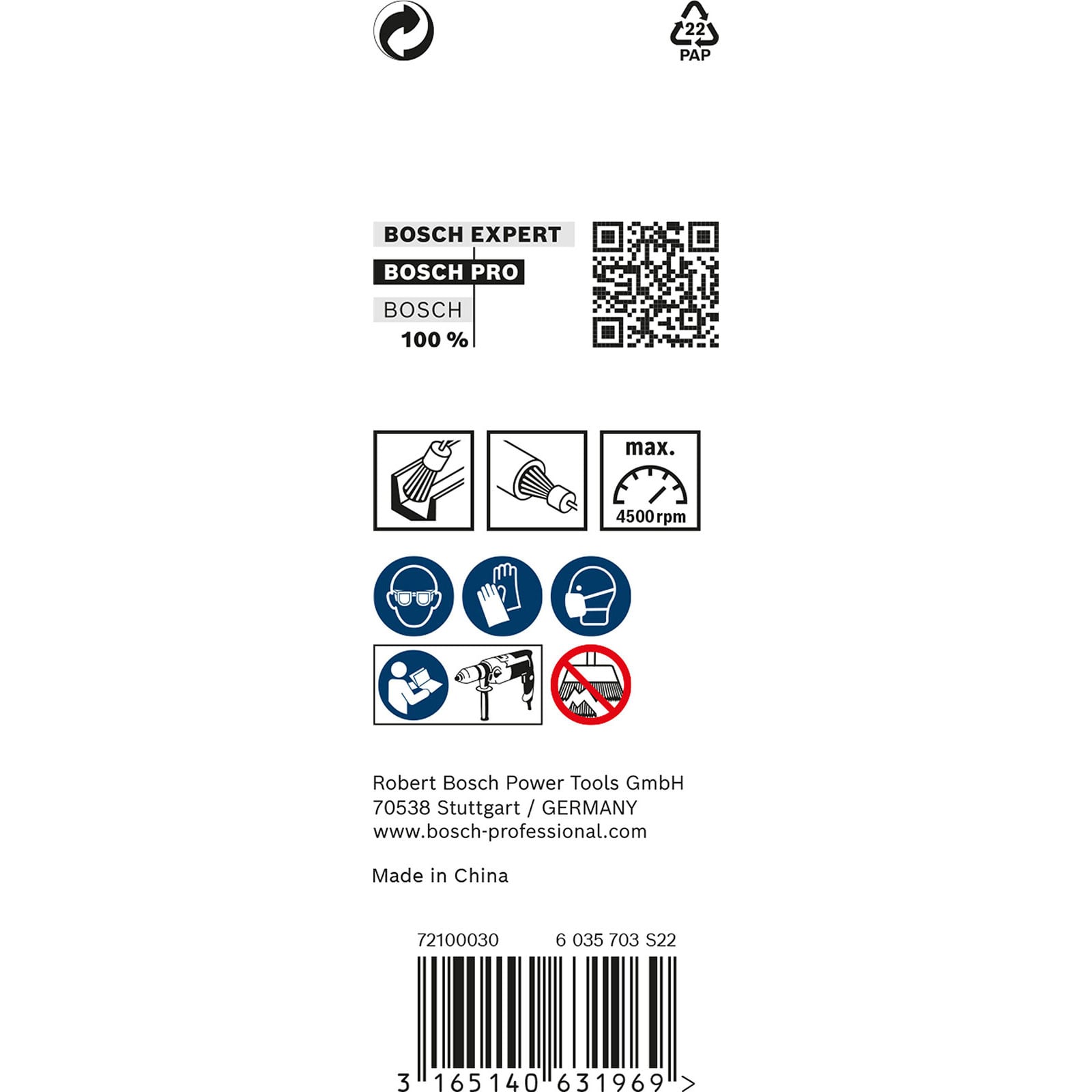 Szczotka metalowa Bosch Pro 19 mm 4500 obr./min - 4