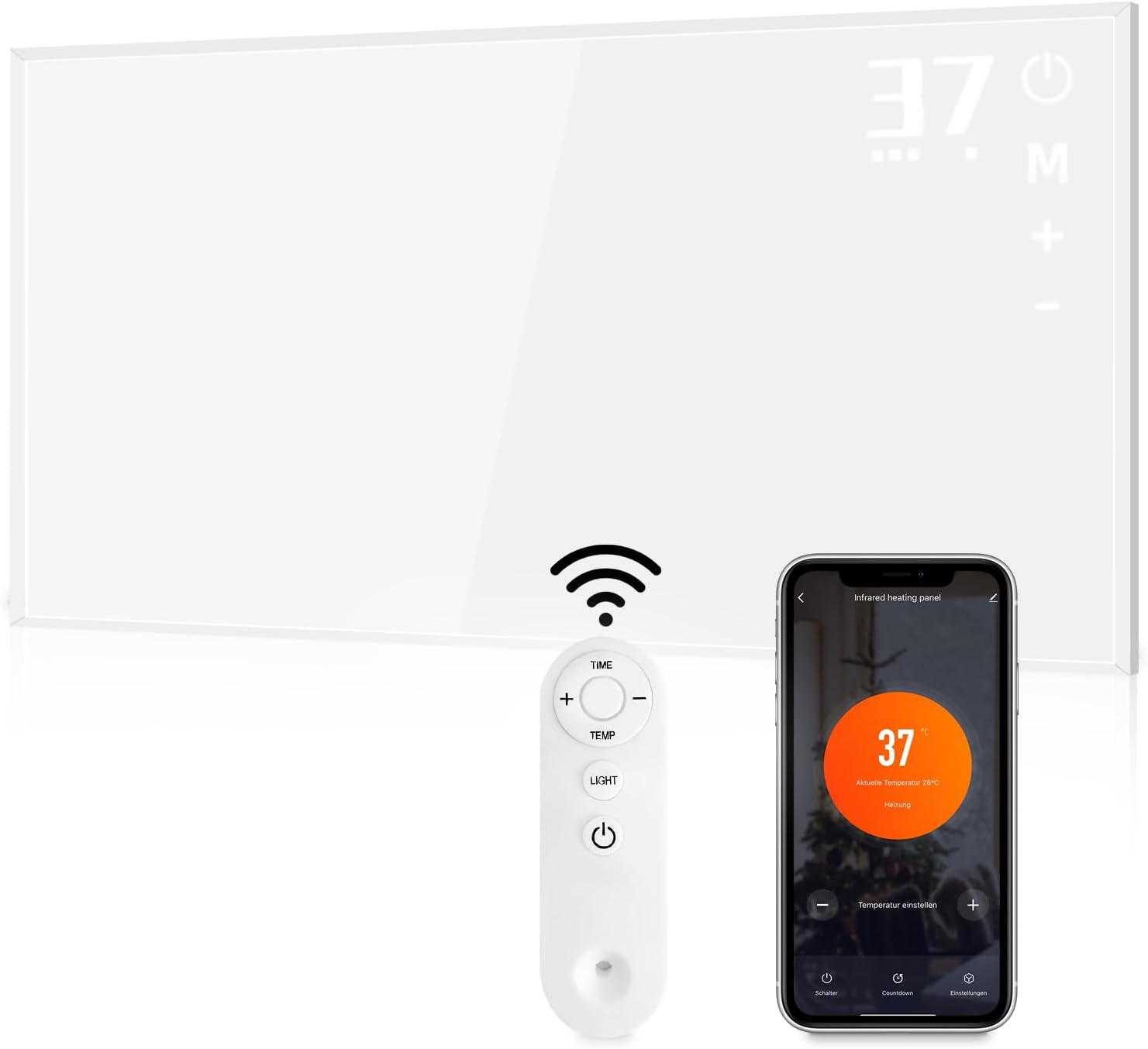 ZMH Aquecedor de parede infravermelho 450W com poupança de energia e controlo remoto para quartos e hotéis - 2