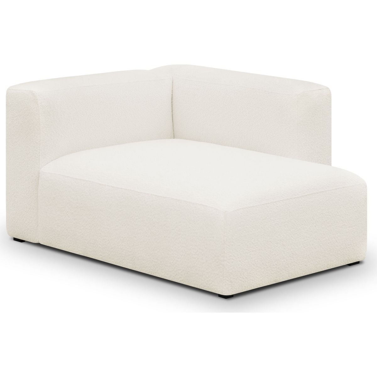 Méridienne d'angle à droite modulable en tissu bouclette écru - Modulo ...