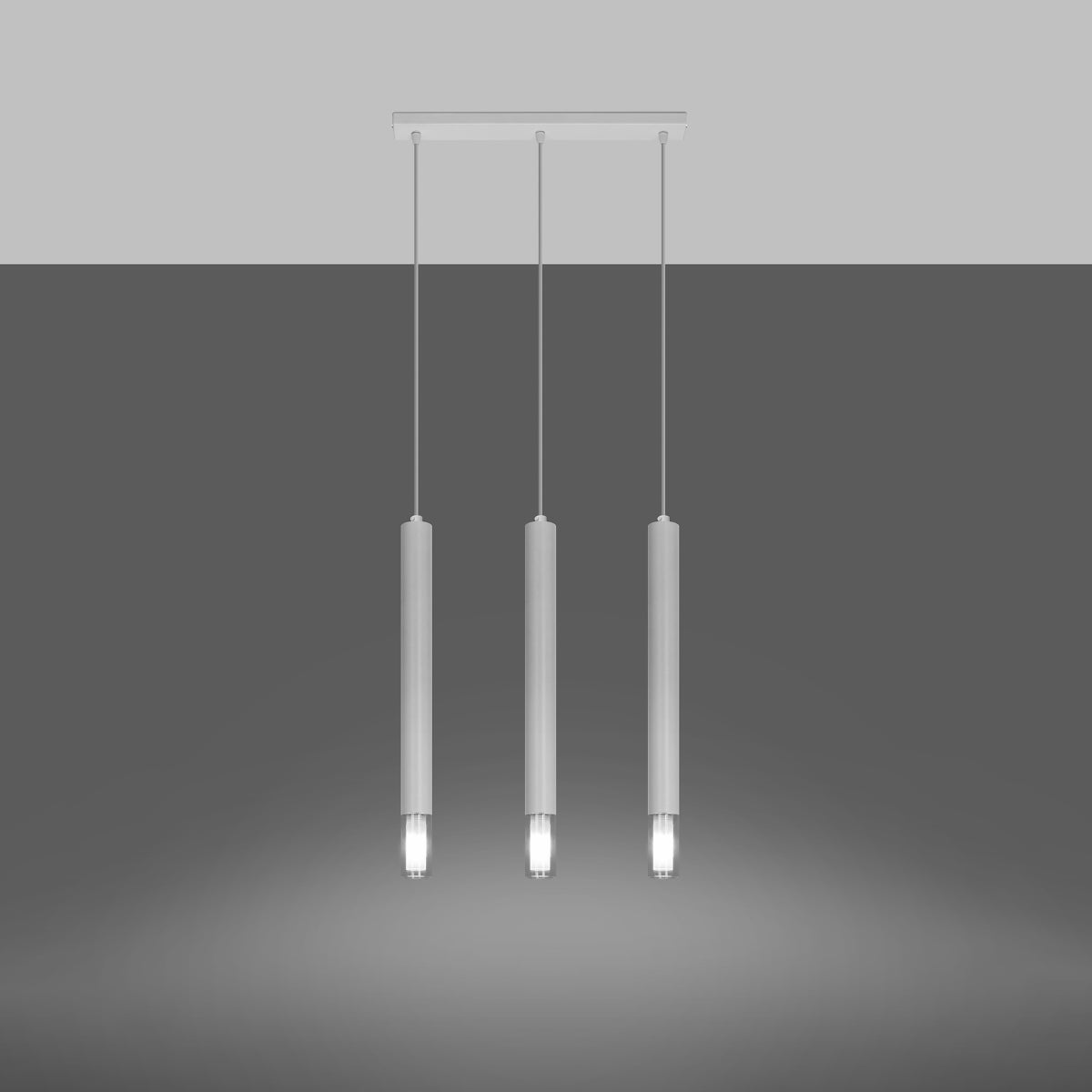 Lampa wisząca ECLIM 3 biała LED 3000K - 45x6x120cm Sollux