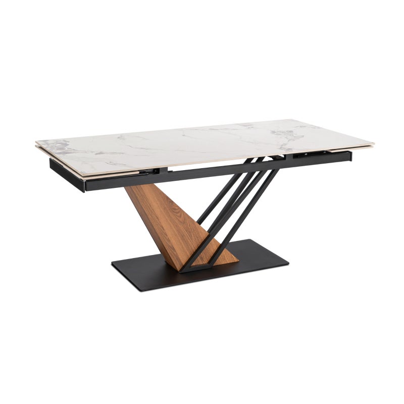 Stół Ceramiczny Rozkładany Spiek Kwarcowy Do Jadalni Biały REX 180/240