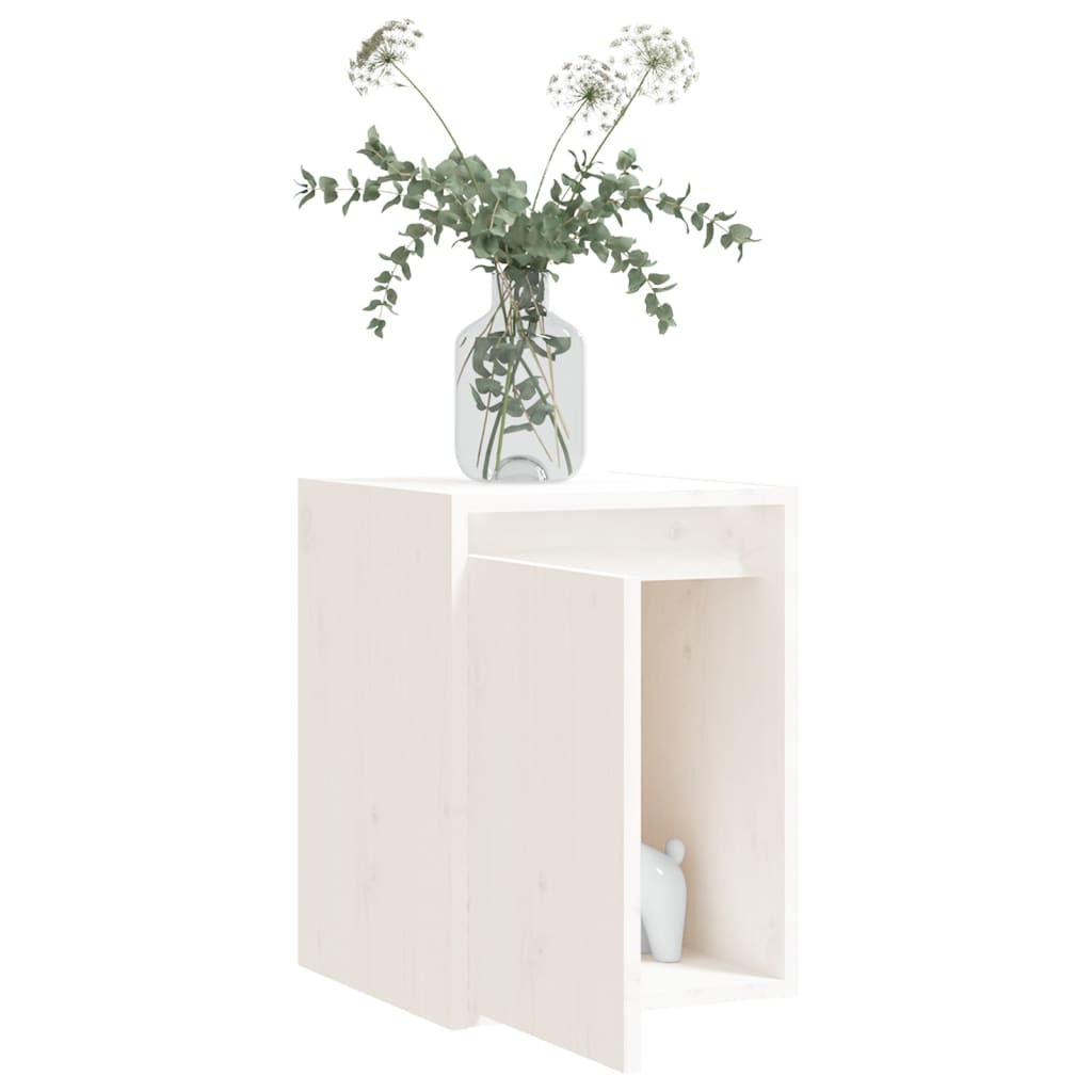 Maison Exclusive - Armario de pared 2 uds madera maciza de pino blanco 30x30x40 cm - 4