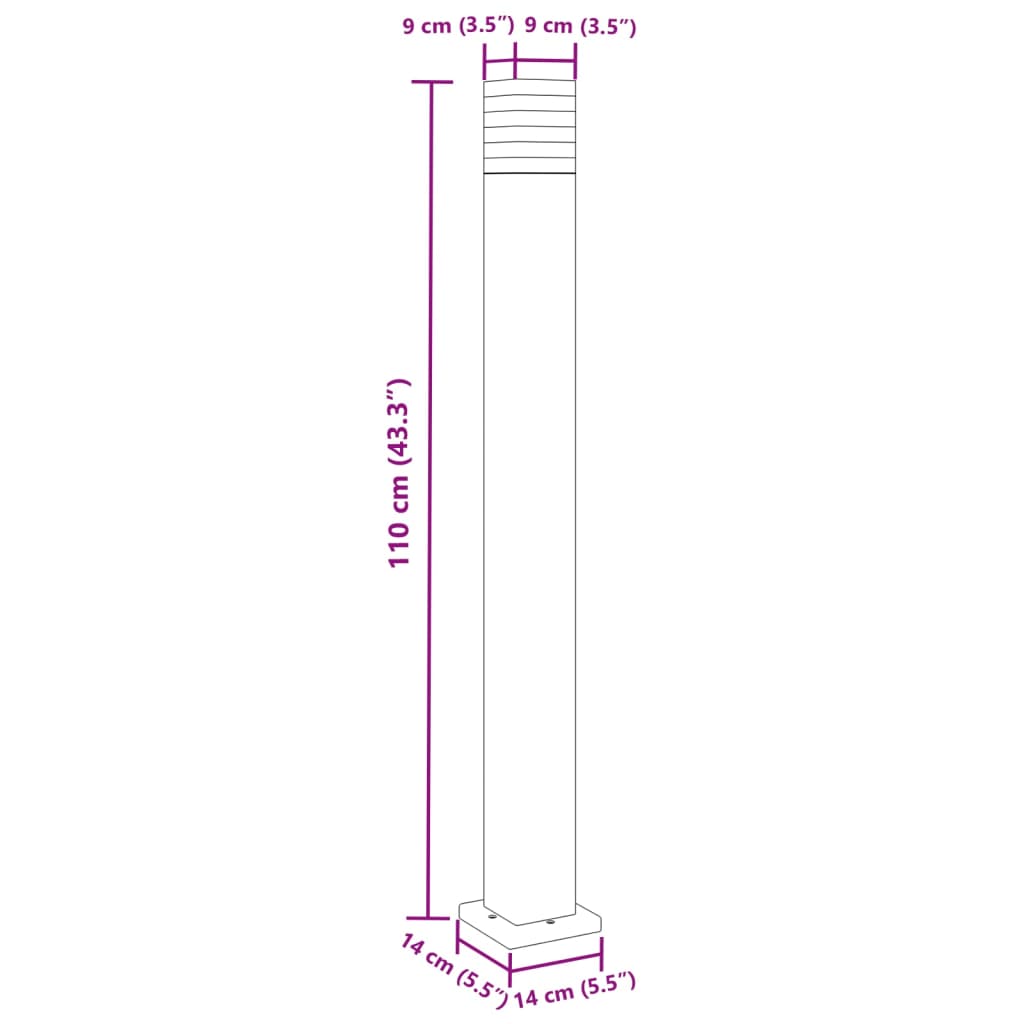 Luminária de chão externa preta 110 cm alumínio - COMFORTXL - 7