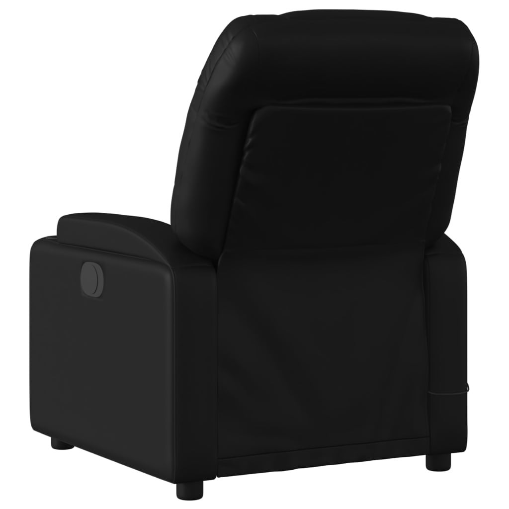 Fauteuil de Salon，Chaise，Fauteuil de massage inclinable noir similicuir - 4