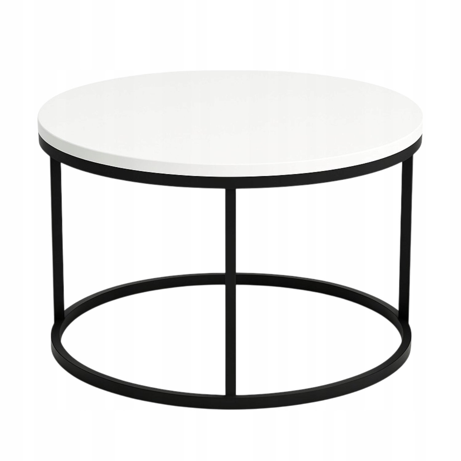 Stolik Kawowy BIAŁY 60 cm Metal Minimalizm Industrialny Styl SOFT LOFT