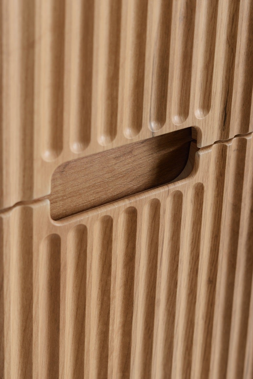 Meuble colonne de salle de bain suspendu VENA chêne 36 x 136 cm - 5