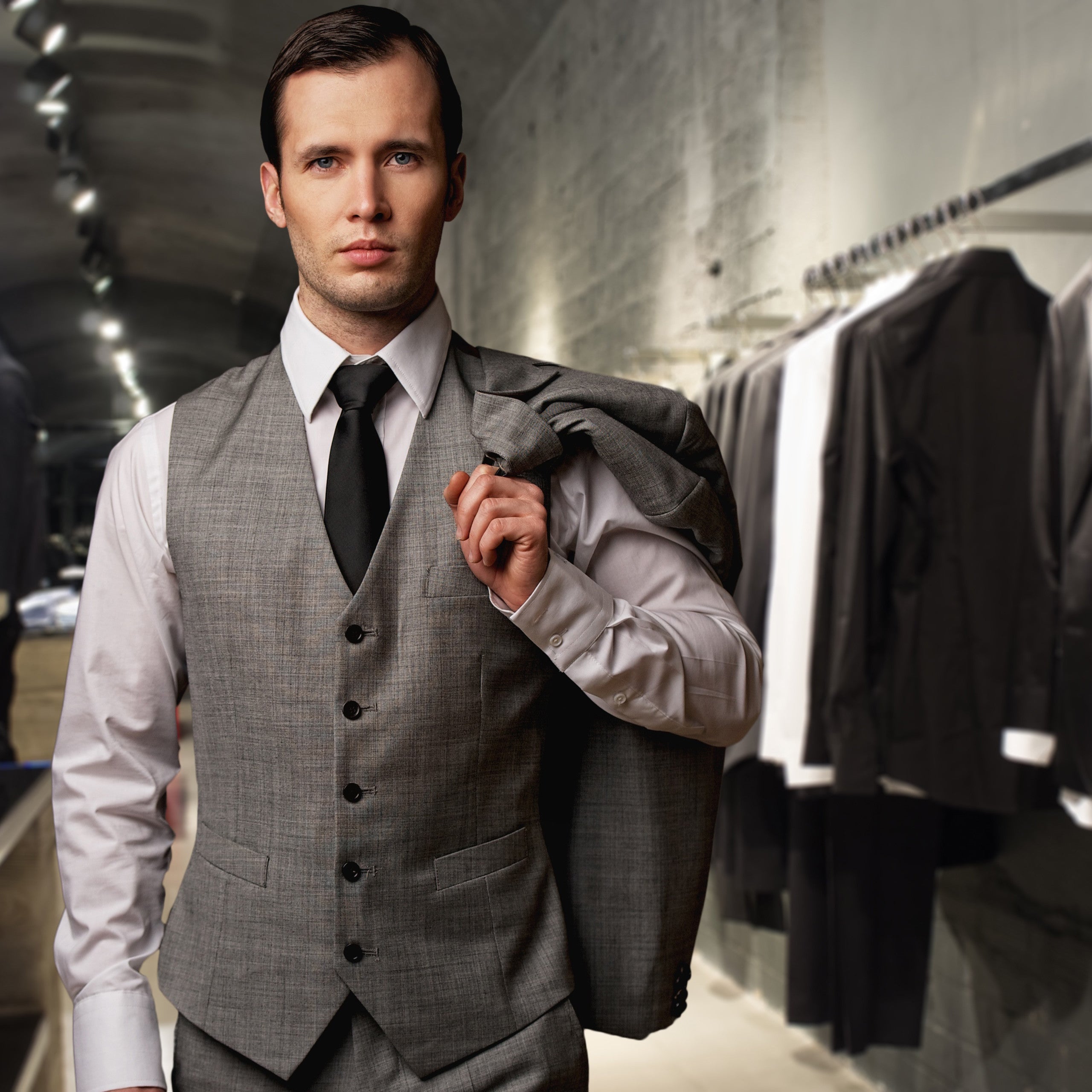 20x Cintres antidérapants, pour costumes, support d’épaules large, traverse pantalon, crochets, bleu - 5