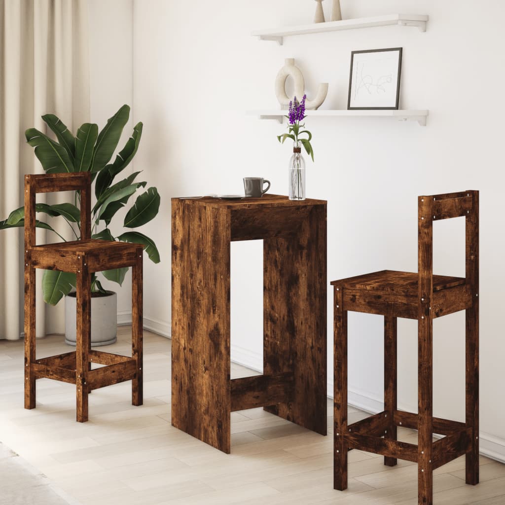 Table de bar en chêne fumé, en bois d'ingénierie, haute | Leroy Merlin