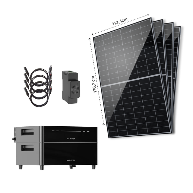 Kit solar plugin com armazenamento para telhado · 4 Painéis Canadian 460 Wp + Bateria Marstek Venus D (2,56 kWh) +SmartMeter+fixações+cabos