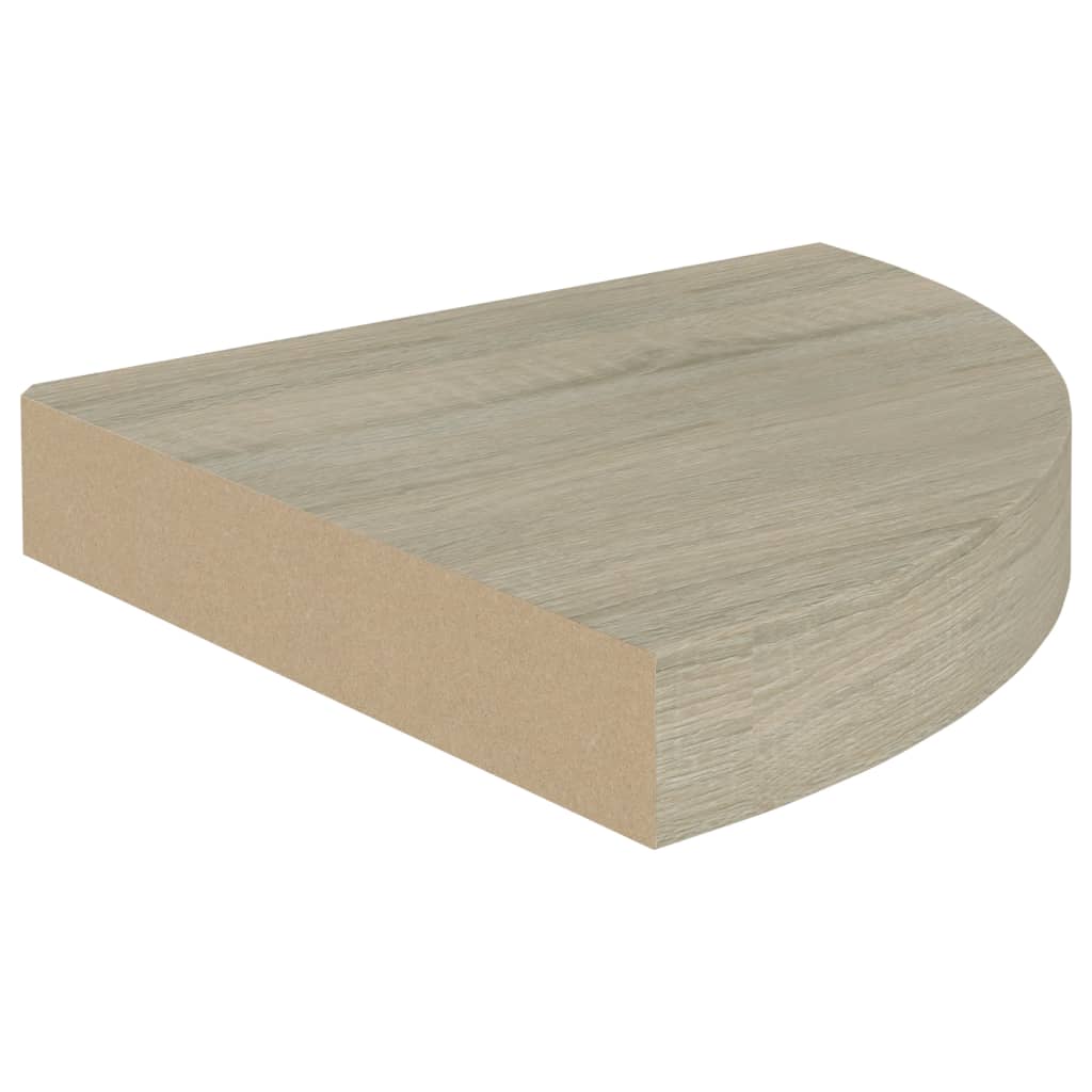 Étagère d'angle flottante Chêne 25x25x3,8 cm MDF - 4