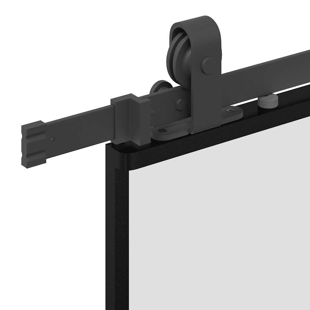 Puerta corredera con herrajes negro 76x205 cm vidrio templado vidaXL - 6