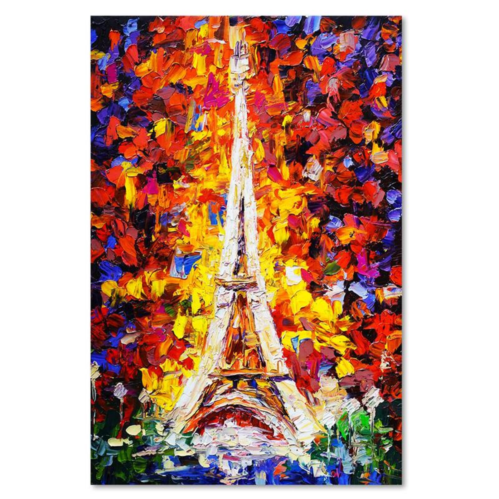 Tableau bois tour eiffel abstraction - 20 x 30 cm - 2