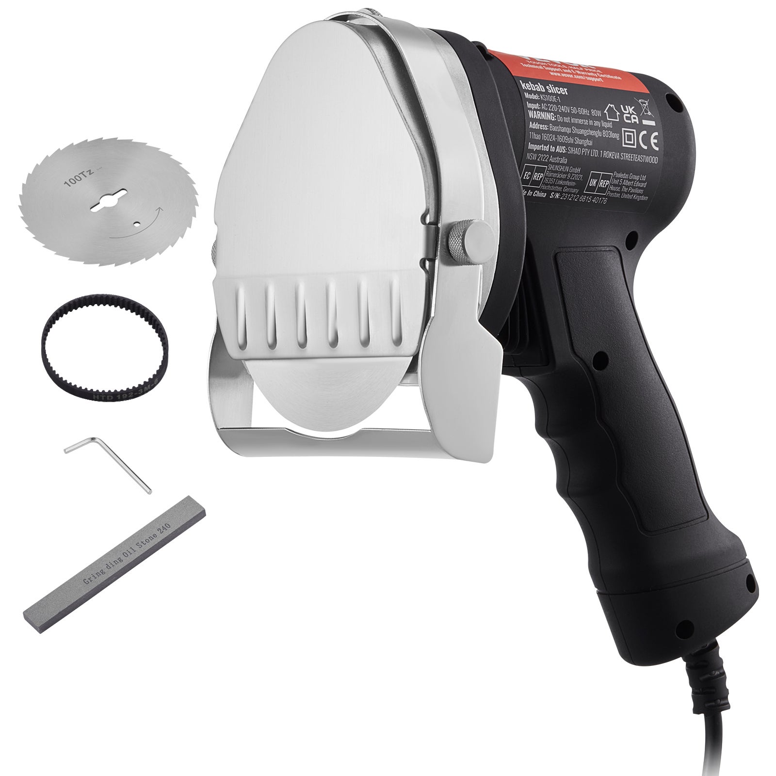 Tritacarne Elettrico Professionale - Coltello Da Kebab Con Lame Affilate, Manico Ergonomico E Design Compatto