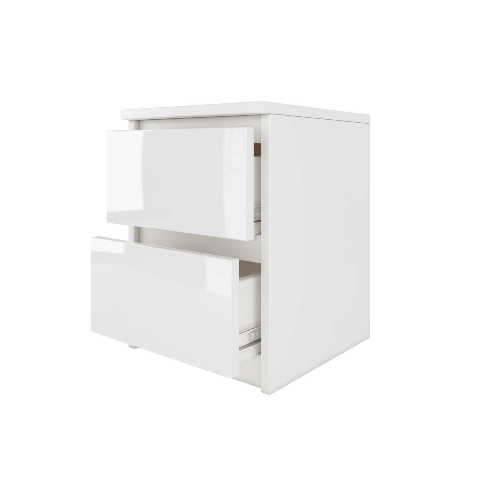 ASTER T2 - Mesita de noche 2 cajones estilo moderno - 40x30x30 - mueble auxiliar - 3