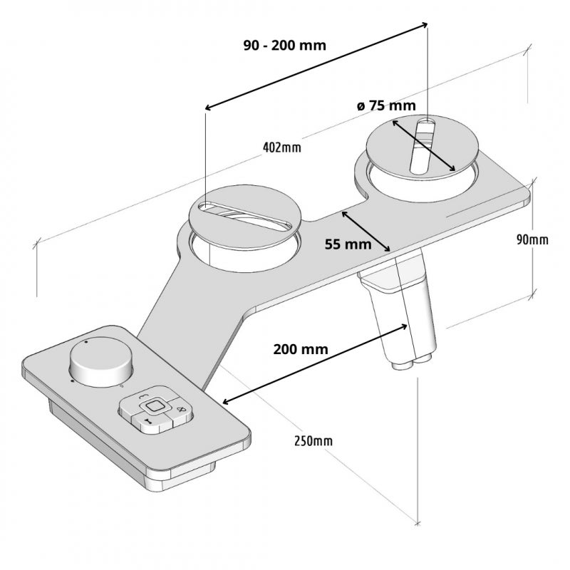Kit bidet douchette slim pour abattant 'jet' coloris noir - 2