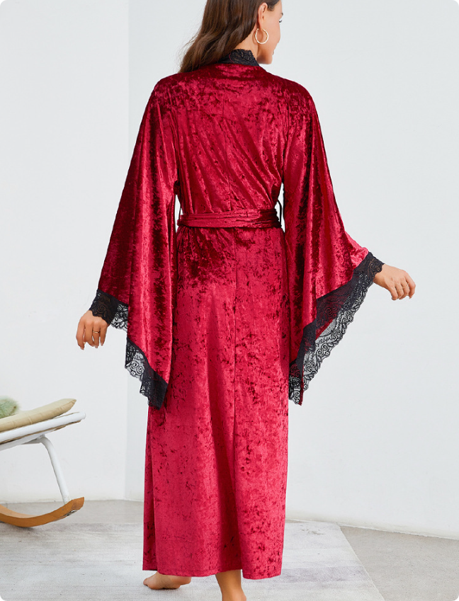 Peignoir de bain kimono en satin et soie pour femme - 7