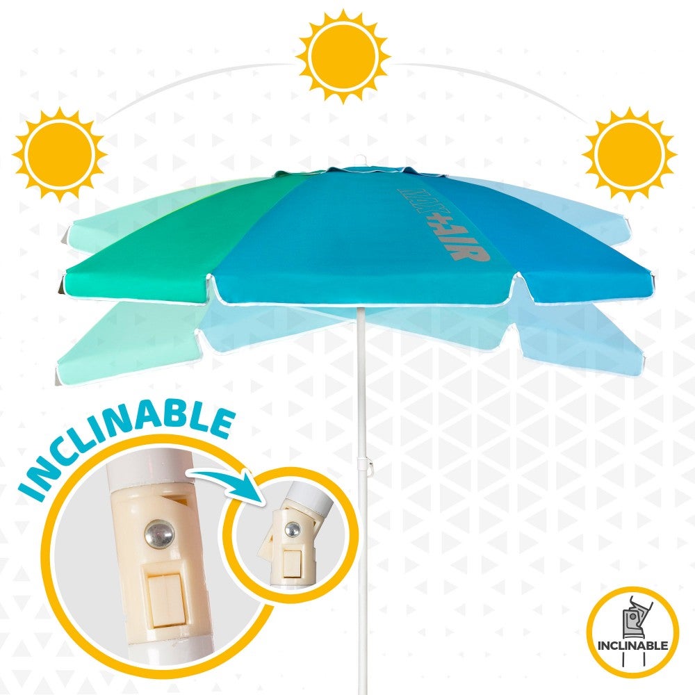 Guarda-sol de praia teto ventilado de 200 cm + proteção UV50 Aktive Beach - 6