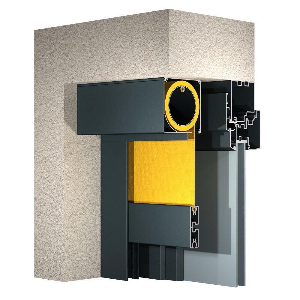 Toldo vertical LEVANTE et AIGUABLAVA 4,00x2,50 m (Motorizado con mando a distancia - Estructura gris antracita - Tela gris oscuro) - 2