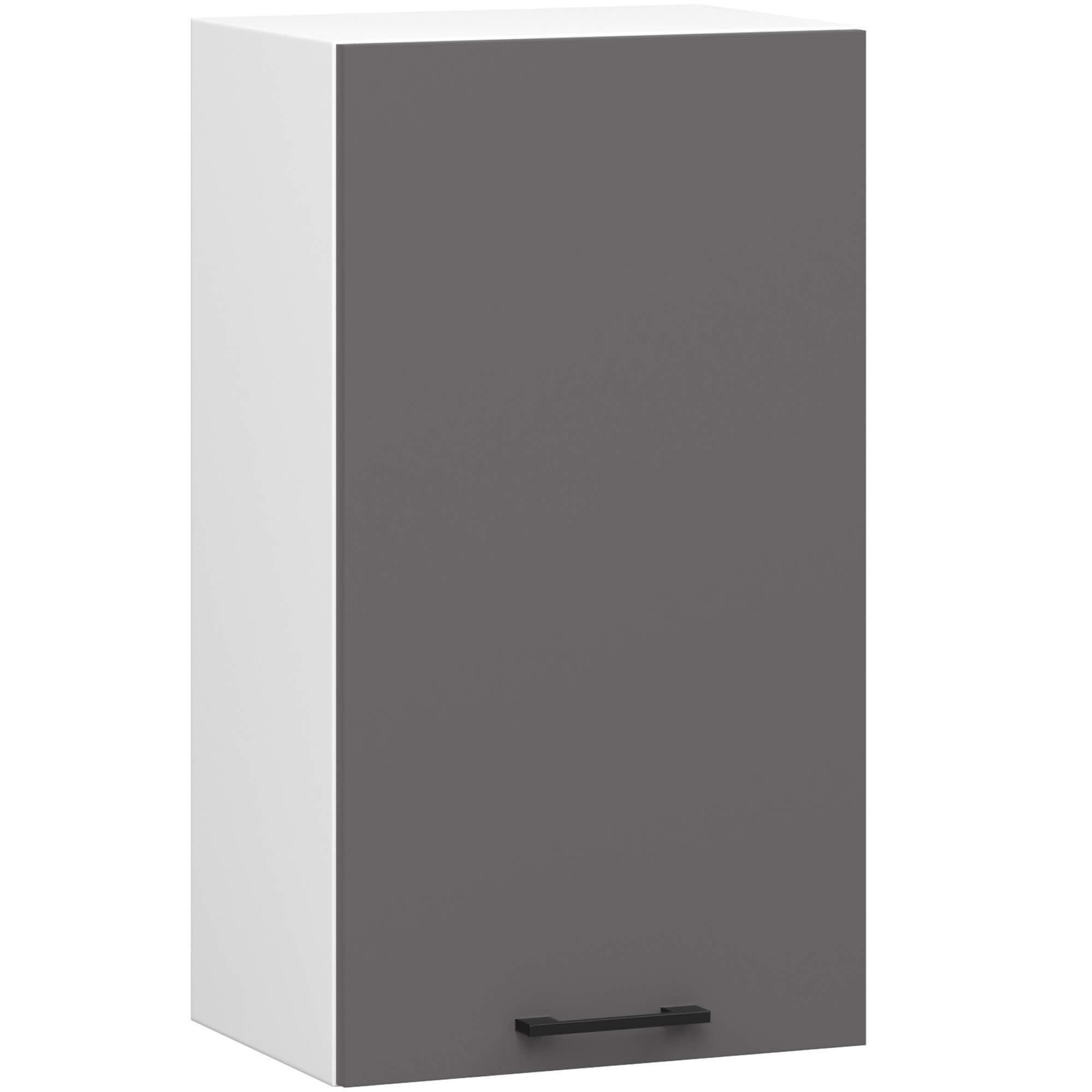 Szafka kuchenna AKORD W40 system OLIWIA H720 Biała 40 cm 1 drzwi kolor Grafit Szary mat 2 półki 40x30x72 cm