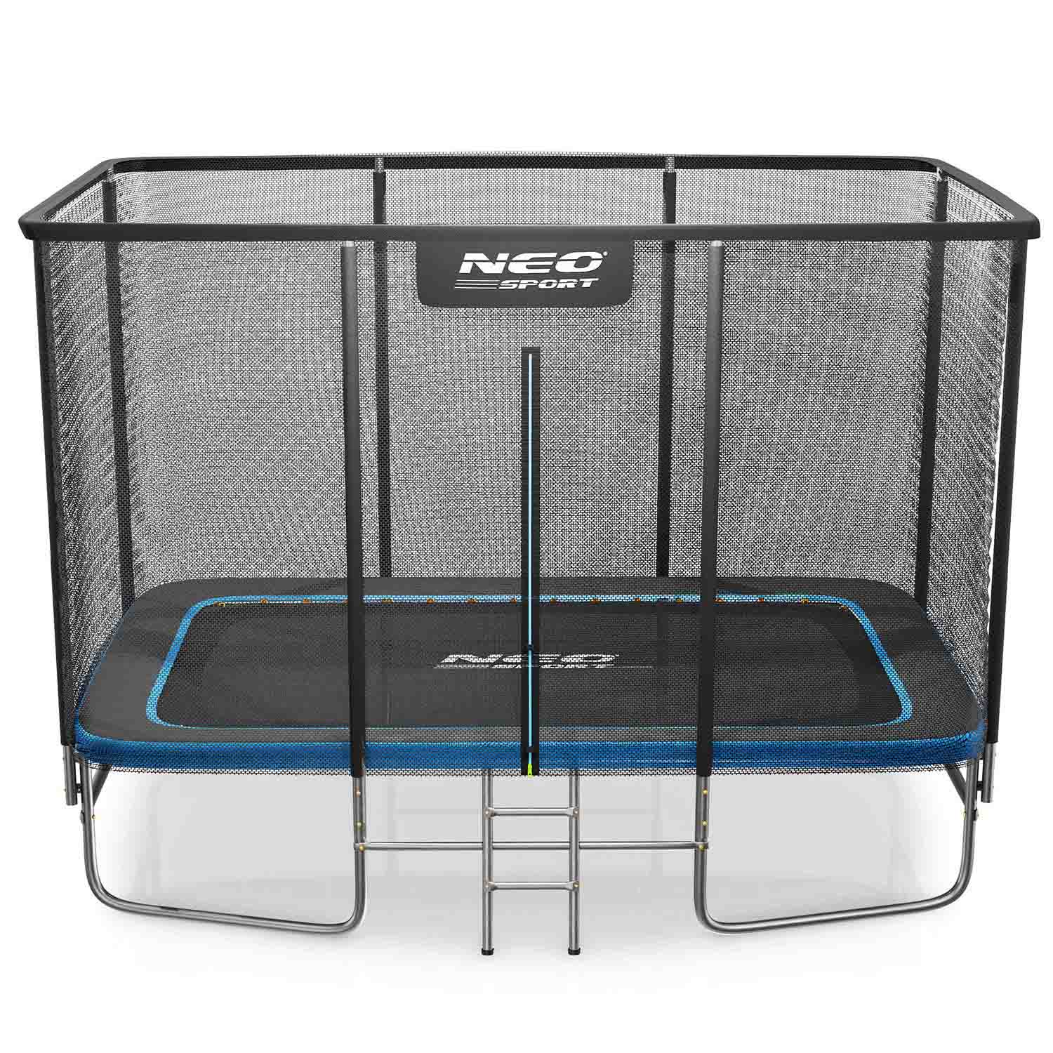 Duża trampolina ogrodowa Neo-sport prostokątna 244x366cm 8x12ft dla dzieci bezpieczna