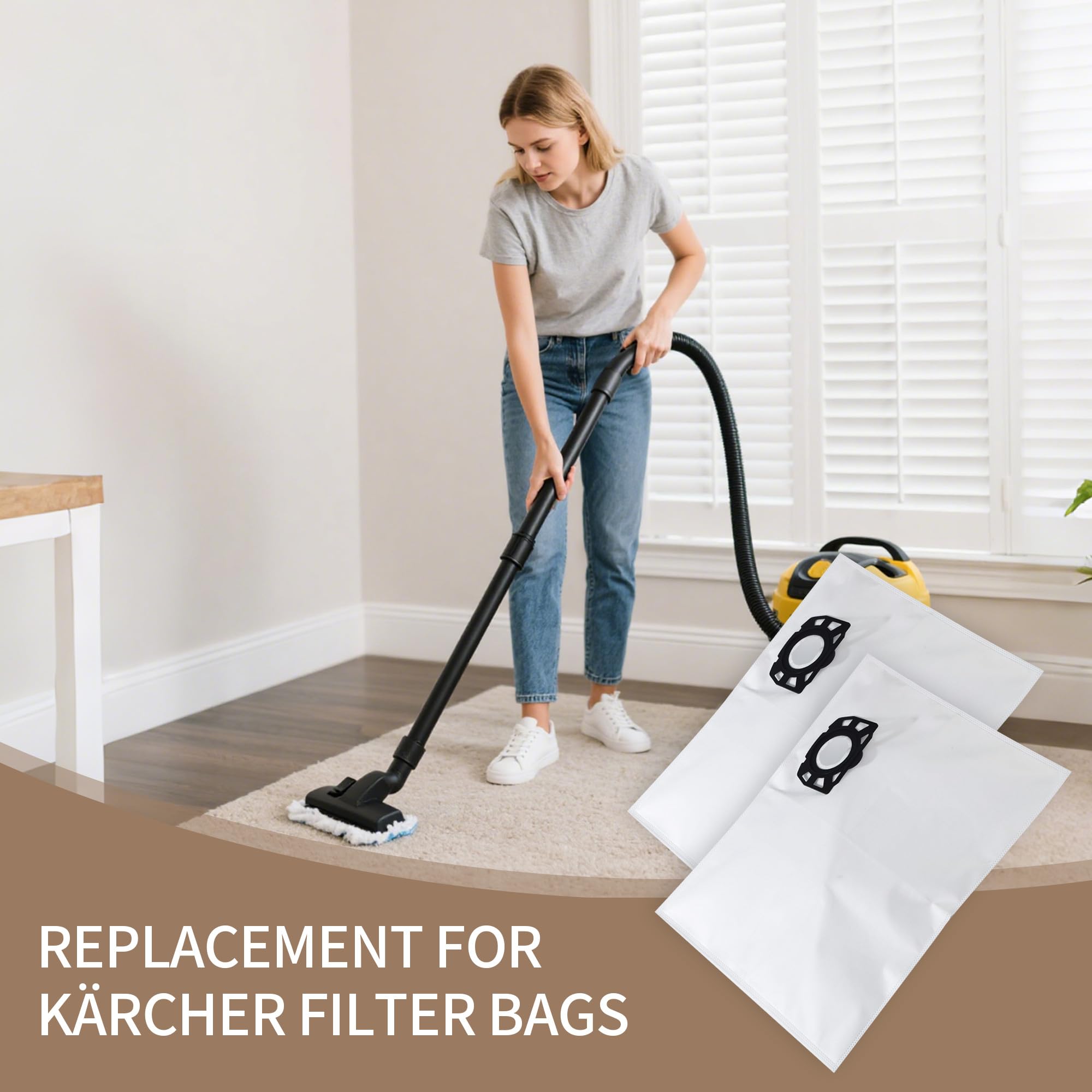 12 Sacs d'aspirateur KFI 357, adaptés aux aspirateurs eau et poussière Kärcher WD3 WD2 Plus KWD3 KWD2 KWD1 MV3 WD3.200-WD3.800M SE4001 SE4002 - 7