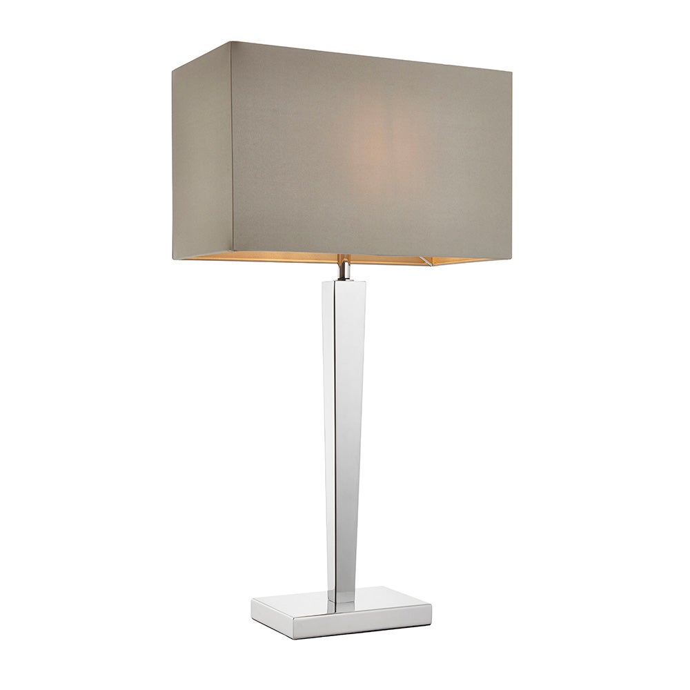 Lampa stołowa prostokątna MORETO chromowana-szara 1xE27x60W metal wym:66x36x18cm IP20 Endon