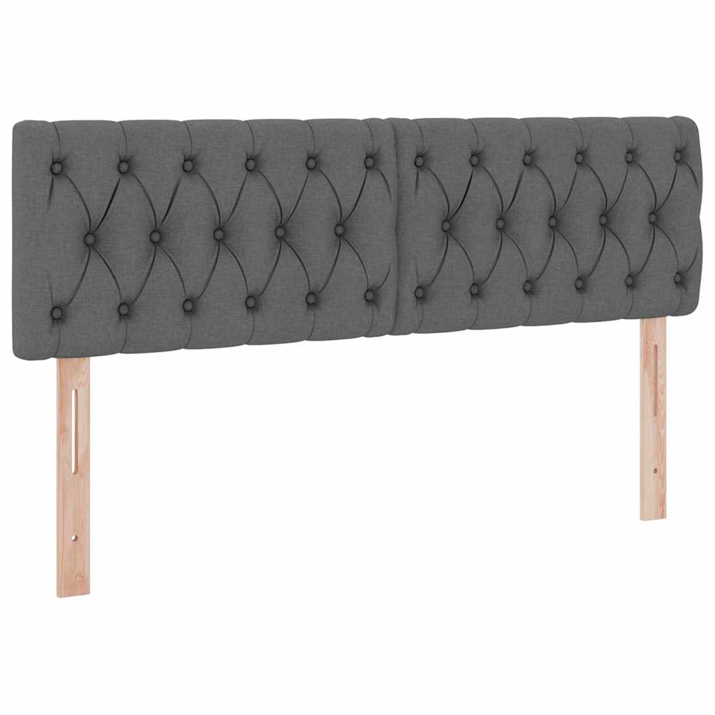 Lit avec rangement et matelas gris foncé 140 x 200 cm velours - 9