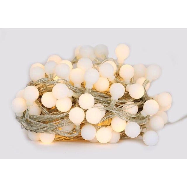 Guirlande LED 10 mètres 100 boules blanc chaud ( guinguette )
