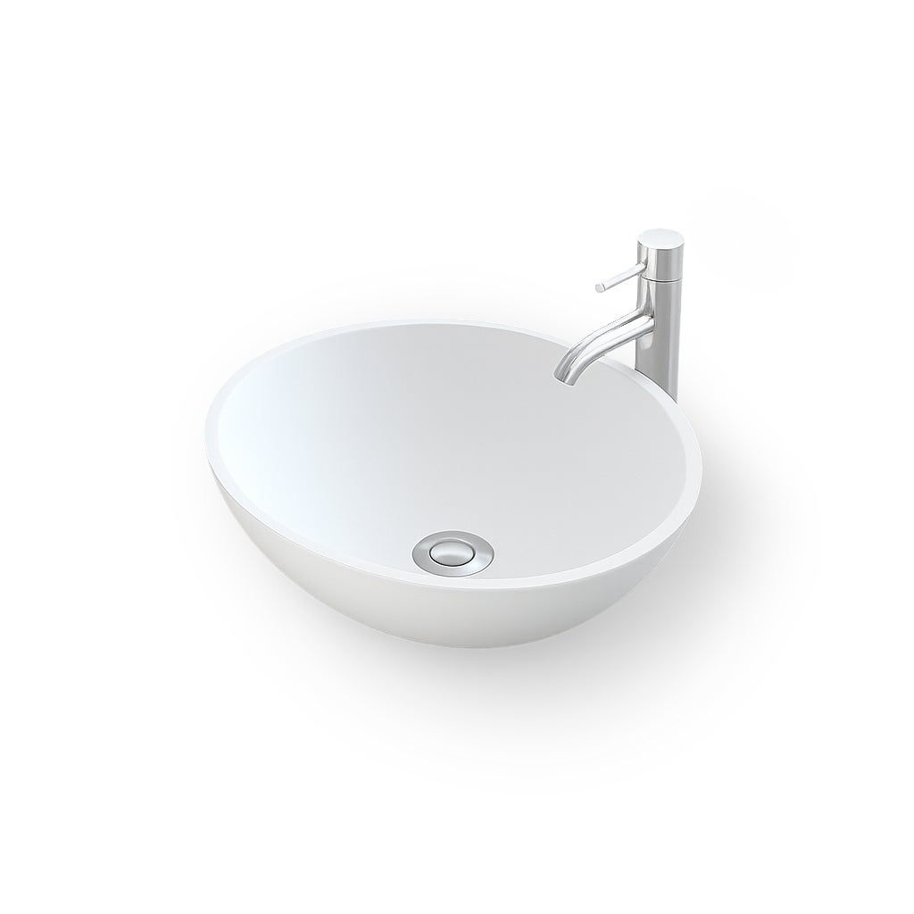 Bolea lavabo independiente redondo de 40 cm en solid surface - lavabos de baño