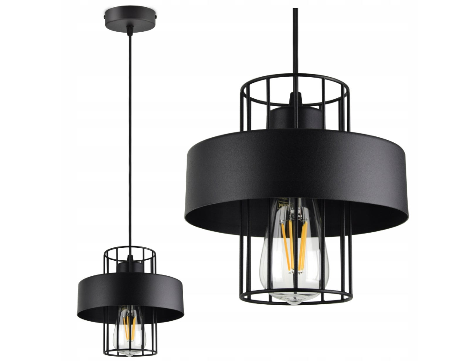 Lucide ROSAS - Suspension - 26 Cm - 1xE27 - Noir | Leroy Merlin