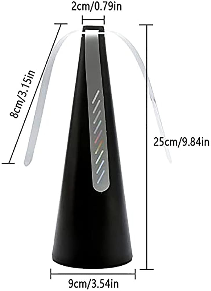 Set di 2 ventilatori repellenti per mosche - Elica repellente per mosche per tavolo da esterno - per tenere mosche e insetti lontani dal cibo - Nero - 3