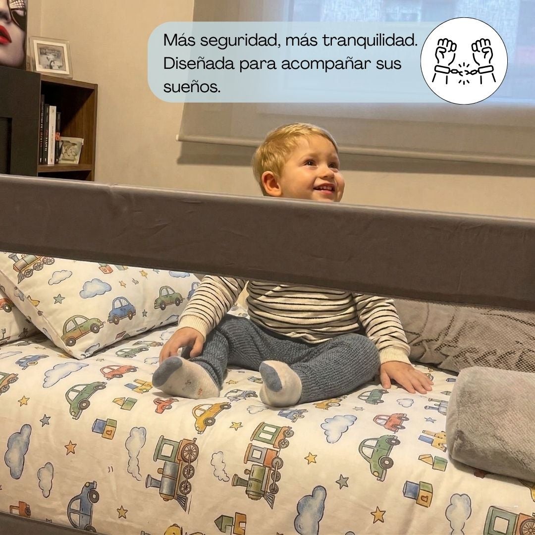 Bathby Barandilla De Cama Infantil 90 Cm – Altura Ajustable, Sistema Abatible, Malla Transpirable, Seguridad Anticaídas - 4