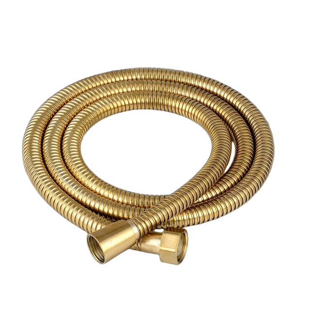 Manguera de ducha flexible de acero inoxidable de 2 m (dorada)
