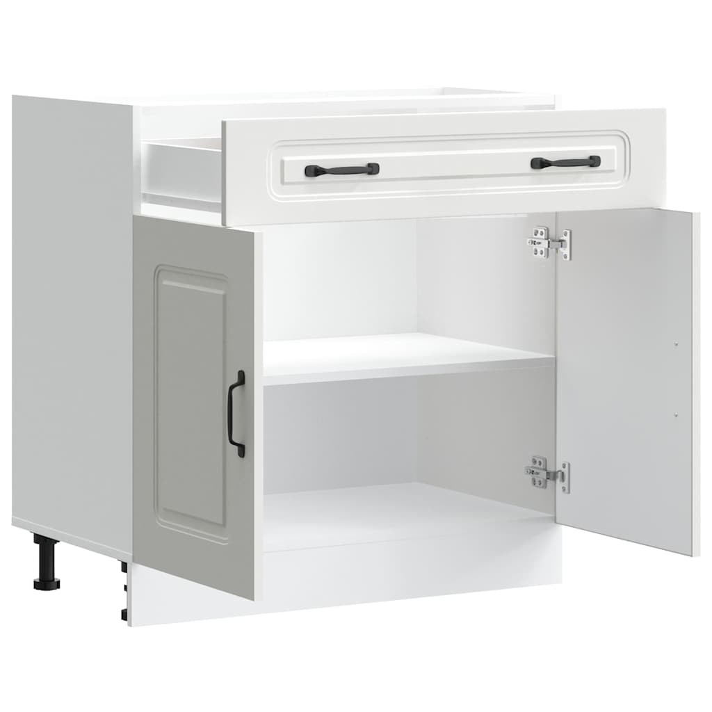 Armoire de cuisine | Meuble de cuisine Kalmar blanc bois d'ingénierie CFW168943 - 5