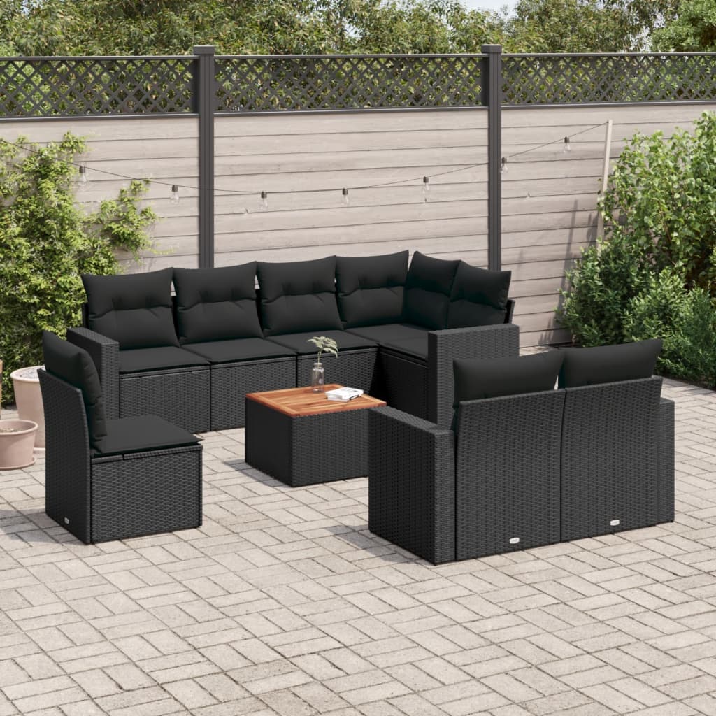 Maison Exclusive Set Divani da Giardino pz con Cuscini Nero in