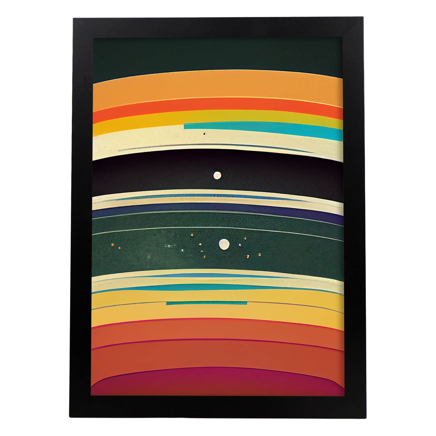 Nacnic lámina en estilo abstracto capas llamativas y modernas ilustraciones artísticas a todo color para el diseño y a3 marco negro