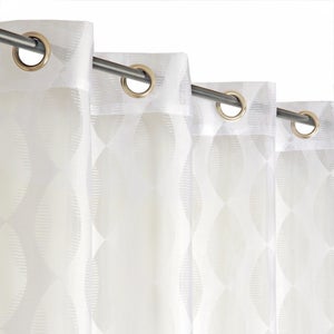 Rideau Voilage Géométrique Blanc Au Mètre DOULITO - Modulable Et Neuf