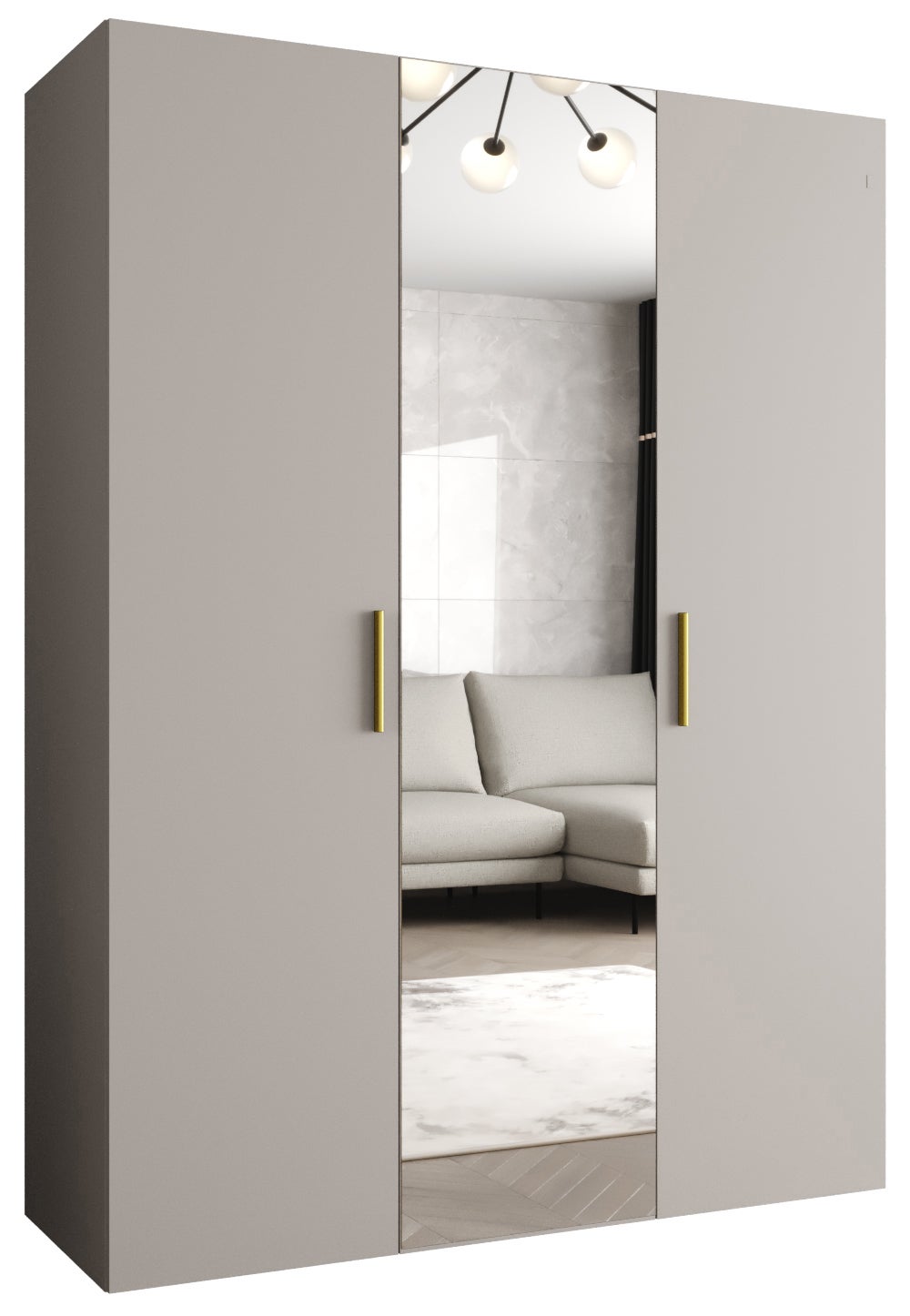 Szafa uchylna otwierana Bari 2 150 x 52 x 202 cm kaszmir + u. złoty Abiks Meble