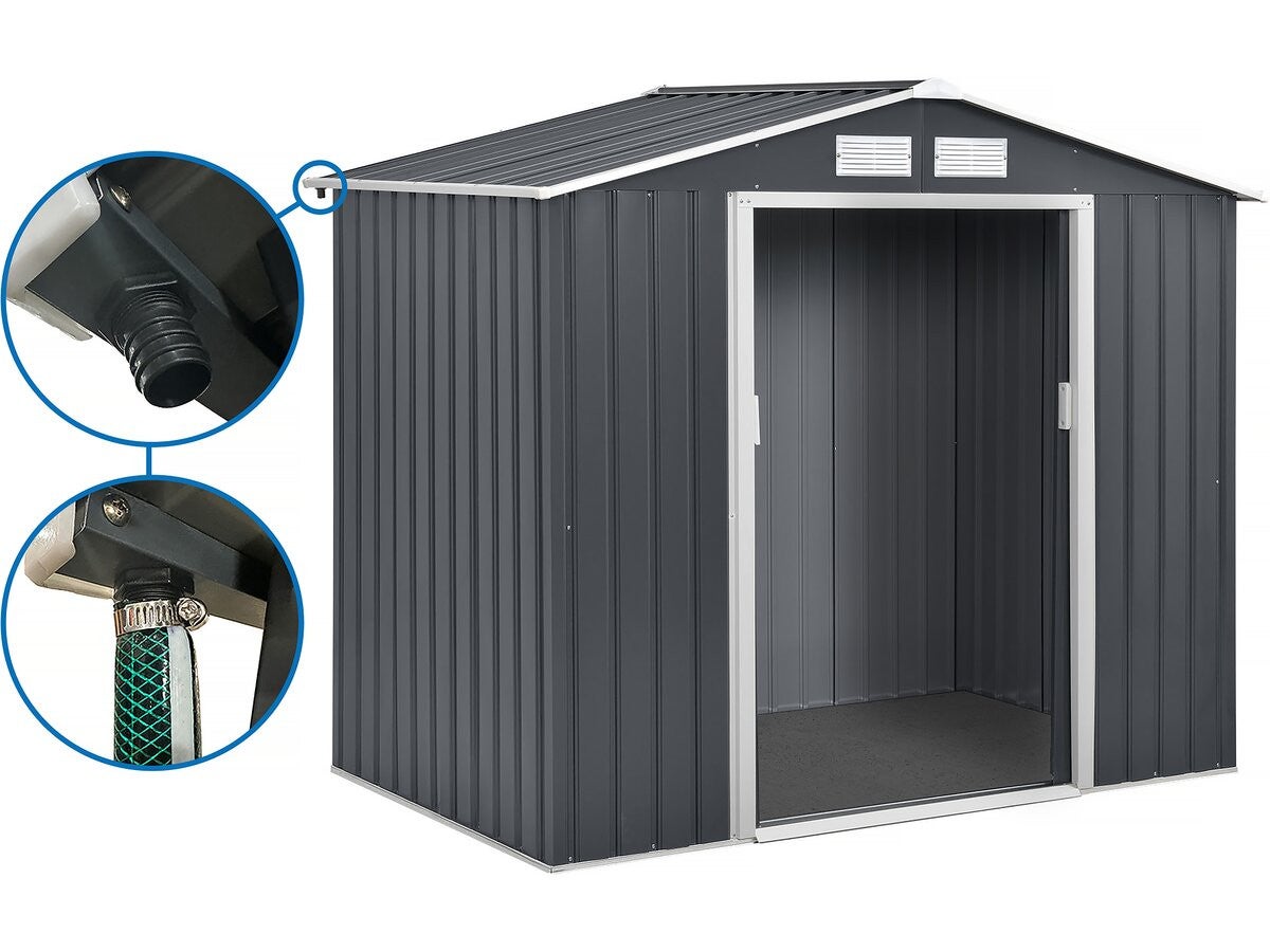 Metalowa szopa ogrodowa "Vegas" - 4,07 m² z rynną