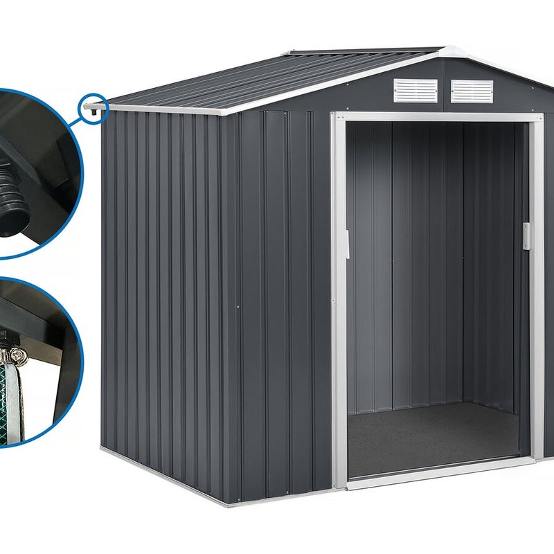 Metalowa szopa ogrodowa "Vegas" - 4,07 m² z rynną