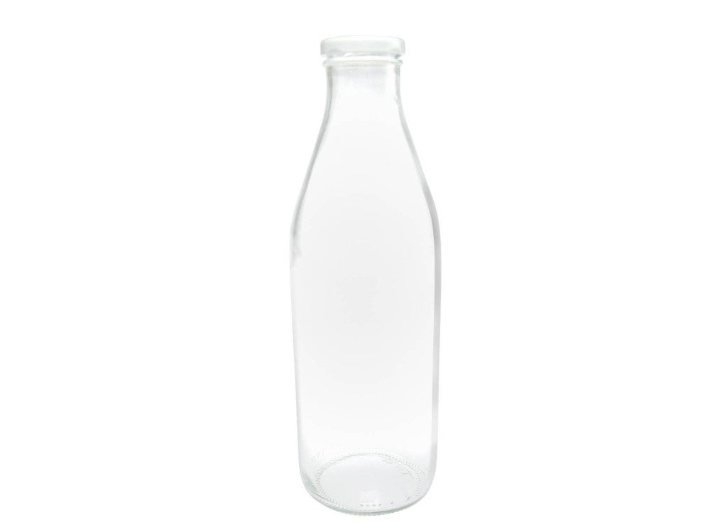 Stock Your Home Bottiglia In Vetro Per Latte 1,18L Con Manico E 2 Tappi Riutilizzabili - Contenitore Per Acqua, Succhi E Frigo