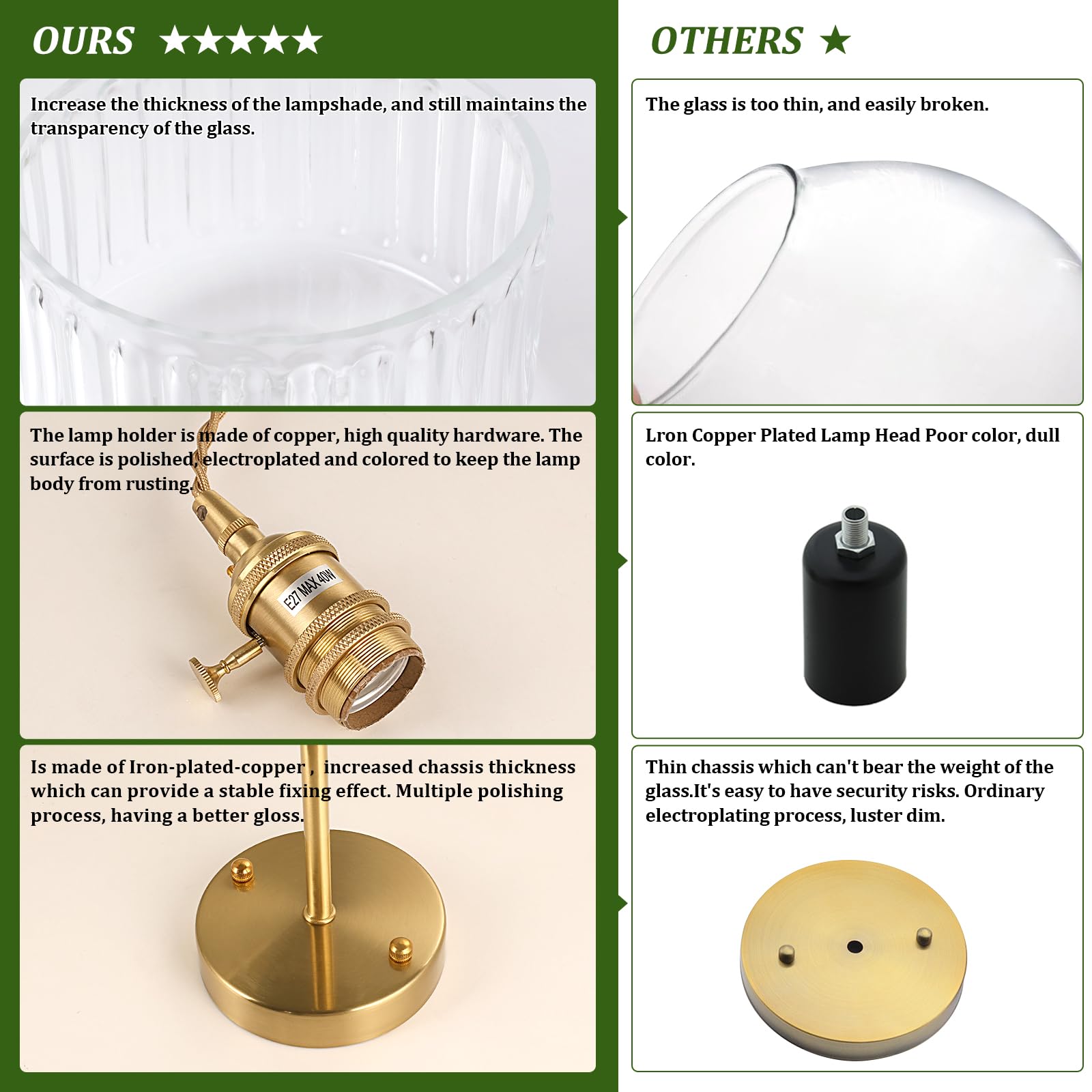 Lampa ścienna w paski w stylu vintage z regulowanym łańcuchem, lampa ścienna w stylu retro w kolorze złotym, nowoczesna dekoracja przy łóżku - 3