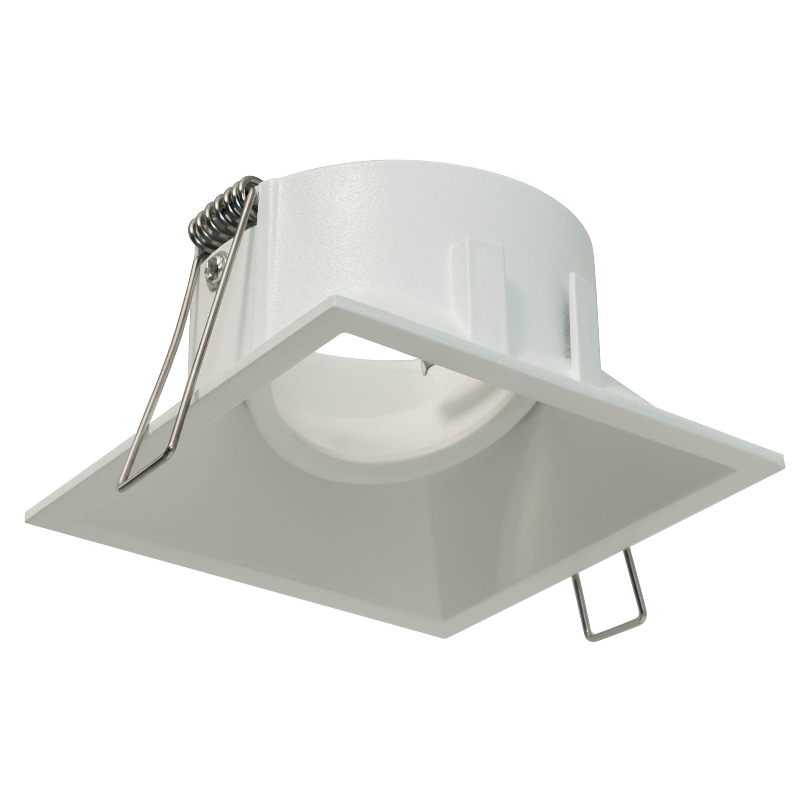 2 Pezzi Porta Faretto da Incasso, Portafaretto Orientabile,Modello Con Ghiera Svitabile, Foro Da 80mm a 90mm, Per Lampade Led GU10 e MR16 (Quadrato, Bianco 2 Pezzi Porta Faretto da Incasso, Portafaretto Orientabile,Modello Con Ghiera Svitabile, Foro Da 80mm a 90mm, Per Lampade Led GU10 e MR16 (Quadrato, Bianco
