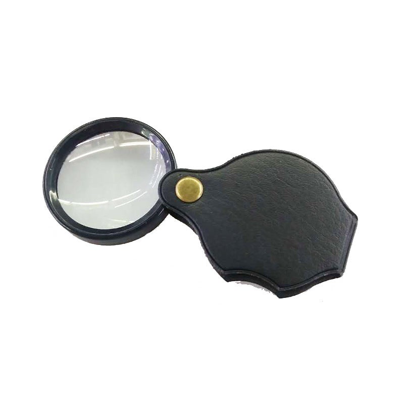 Lupa Kieszonkowa, 50mm 10X mini Lupa Składana z Obrotowym Etui Ochronnym ze skóry